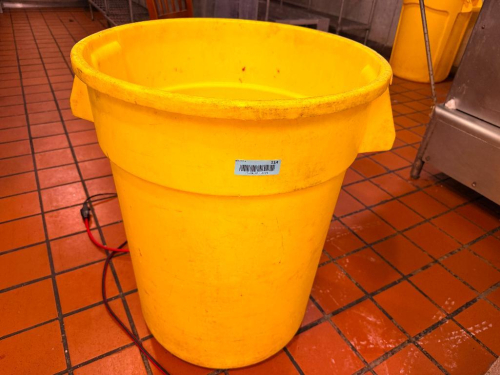 (2) 44 GALLON BRUTE TRASH CANS - GREY