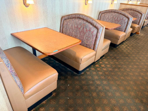 (3) SECTION 45" BOOTH SEATING SECTION W/ (2) DOUBLES AND (2) END CAPS.
