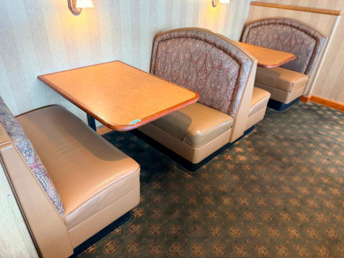 (2) SECTION 45" BOOTH SEATING SECTION W/ (1) DOUBLES AND (2) END CAPS.