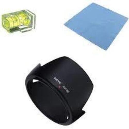 DESCRIPTION: (6) DEDICATED LENS HOOD + SPIRIT LEVEL AND CLOTH BRAND/MODEL: MOVO PHOTO #EW-63B INFORMATION: DESIGNED SPECIFICALLY FOR CANON EF 28-105MM