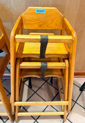 (2) WOODEN HIGH CHAIRS