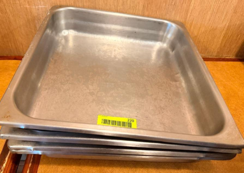 (4) 12" x 13" STAINLESS INSERTS(HEAVY GAUGE STAINLESS)