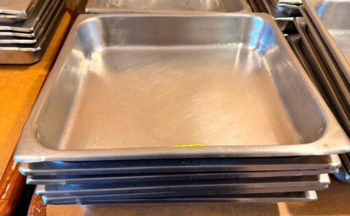 (6) 12" x 13" STAINLESS INSERTS(HEAVY GAUGE STAINLESS)
