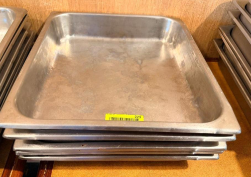 (5) 12" x 13" STAINLESS INSERTS(HEAVY GAUGE STAINLESS)