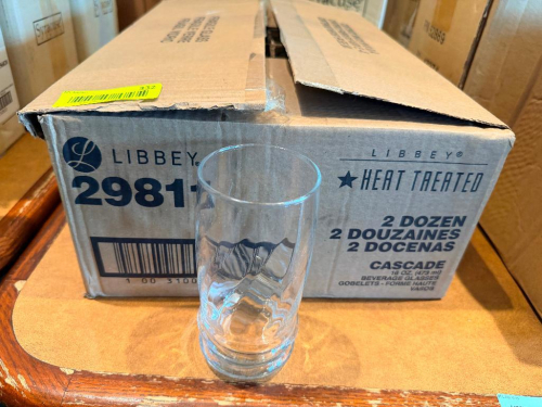 (24) LIBBEY CASCADE GLASSES.