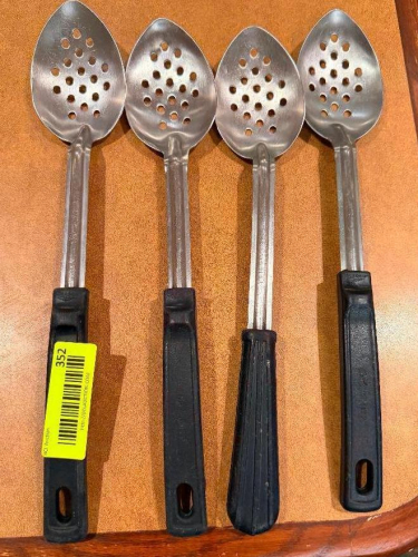 (4) STAINLESS SERVING SPOONS.