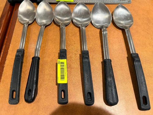 (6) STAINLESS SERVING SPOONS.
