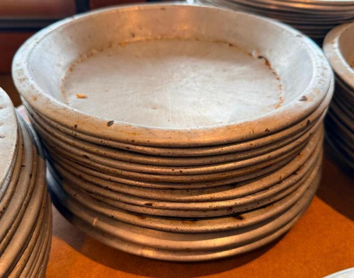 (24) 10" ALUMINUM PIE TINS.