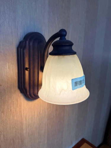 (10) SMALL WALL SCONCES W/ GLASS SHADES.