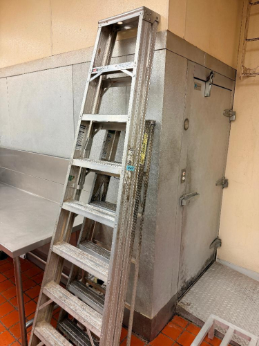 (1) 8' ALUMINUM LADDER AND (1) 6' LADDER.