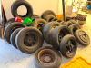 (1) ASSORTED LOT OF AUTOMOTIVE TIRES & WHEELS