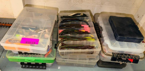 (1) ASSORTED LOT OF FISHING TACKLE & ORGANIZER BOXES