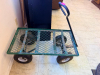 (1) GREEN METAL MESH UTILITY GARDEN CART WITH PNEUMATIC TIRES