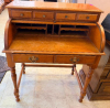(1) WOODEN ROLL-TOP WRITING DESK WITH DRAWERS & STORAGE COMPARTMENTS - 2