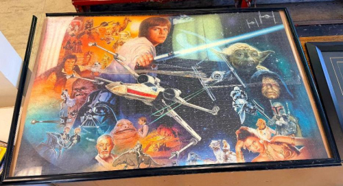 (1)FRAMED STAR WARS CHARACTER COLLAGE POSTER / PRINT