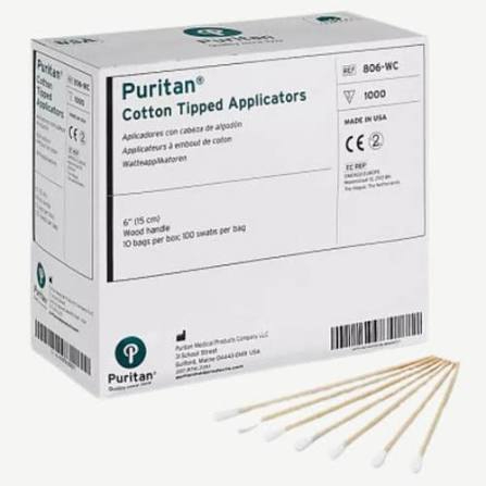 (1) BOX OF (1000) COTTON TIPPED APPLICATORS