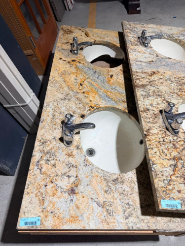 (1) 63" X 25 1/2" GRANITE BATHROOM VANITY COUNTERTOP SINK