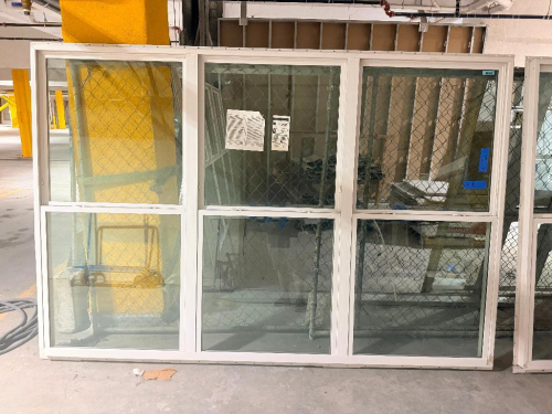 (1) LARGE, WHITE FRAMED MULTI PANE WINDOW UNIT