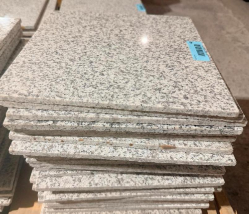 54 SQ FT LOT OF GREY AND WHITE MARBLE TILES.