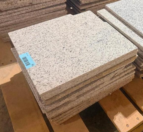 36 SQ FT LOT OF GREY AND WHITE MARBLE TILES.