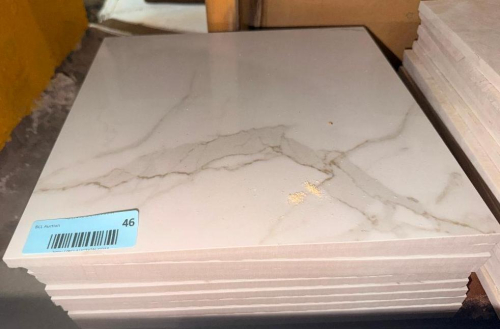 10 SQ FT WHITE MARBLE-LOOK SQUARE FLOOR TILES