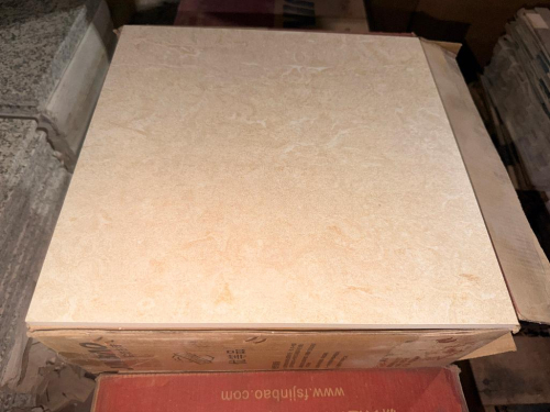 108 SQ FT LOT OF COMPOSITE BEIGE SQUARE FLOOR TILES