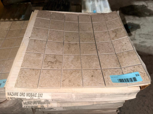 50 SQ FT OF NAZARE ORO 2 X 2-INCH MOSAIC TILE SHEETS
