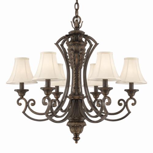 (1) POMPEII 7-LIGHT SABLE BRONZE CHANDELIER