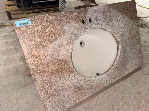 (1) SPECKLED GRANITE VANITY TOP WITH UNDERMOUNT SINK