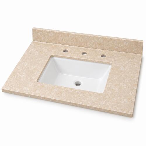 (1) HOME DECORATORS COLLECTION PIATRA BEIGE VANITY TOP WITH UNDERMOUNT SINK