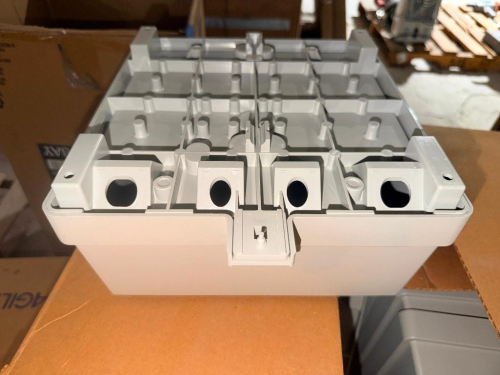 (2) CASES OF EAGLE COMTRONICS INC. PLASTIC ELECTRONICS / UTILITY ENCLOSURE WITH REMOVABLE INTERNAL MOUNTING FRAME.