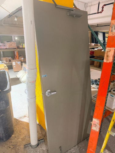 36" X 80" COMMERCIAL METAL DOOR WITH DOOR CLOSER AND LEVER HANDLE