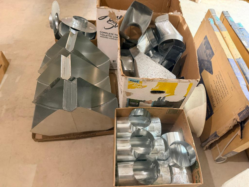 (1) ASSORTED LOT OF GALVANIZED SHEET METAL DUCTWORK AND FITTINGS