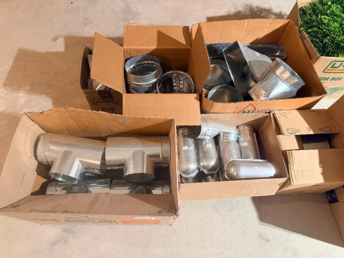 (1) ASSORTED LOT OF GALVANIZED HVAC DUCT FITTINGS