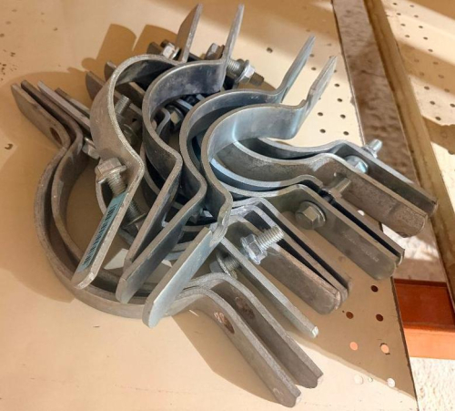(14) GALVANIZED PIPE HANGERS AND CLAMPS