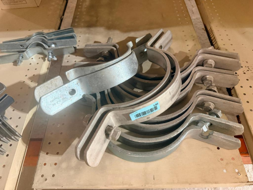 (12) GALVANIZED PIPE HANGERS AND CLAMPS