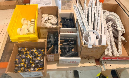 (1) ASSORTED LOT OF PLUMBING AND ELECTRICAL FITTINGS AND ACCESSORIES