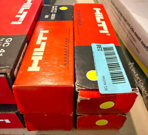 (4) ASSORTED LOT OF FASTENERS AND ANCHORSBOXES OF HILIT RAMSET POWDWER LOADER.