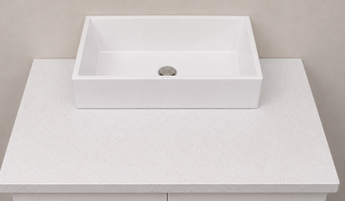 37" X 22" GRANITE VANITY SINK W/ RAISED SQUARE SINK.