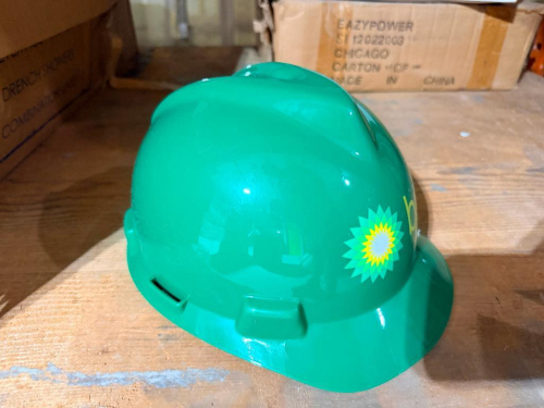 (6) BP BRANDED GREEN HARD HAT