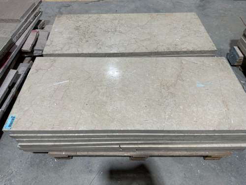 (1) ASSORTED LOT OF BEIGE MARBLE/STONE SLABS