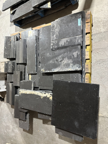 (1) ASSORTED LOT OF BLACK STONE SLABS AND REMNANTS