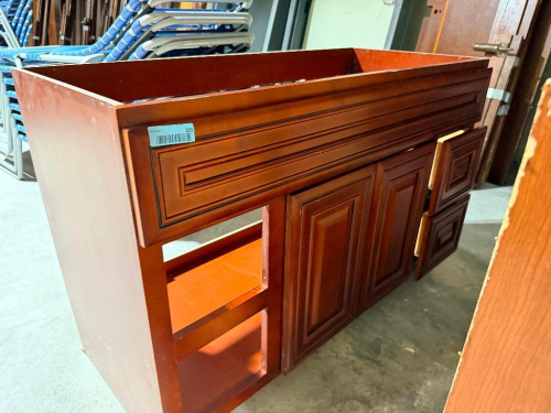 (1) WOOD BATHROOM VANITY CABINET