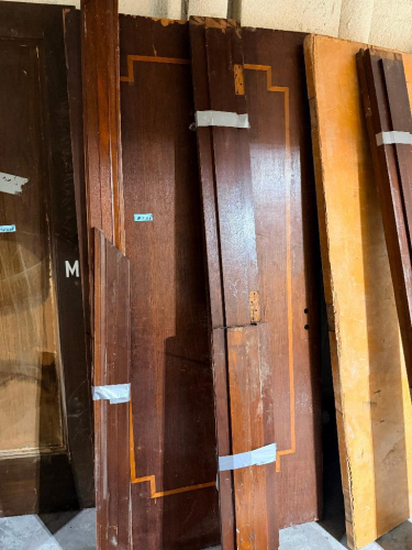 (1) WOOD DOOR & ASSORTED WOOD TRIM
