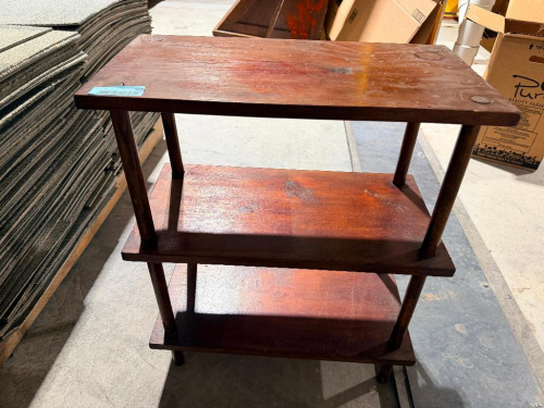 (1) WOOD 3-TIER DISPLAY SHELF / STAND
