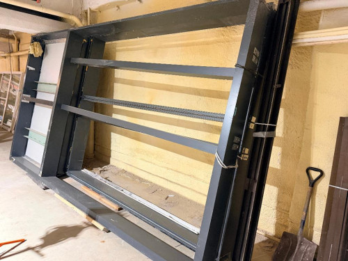 (2) 12' X 8' METAL LIGHT BOX BUILDING SIGN FRAMES.
