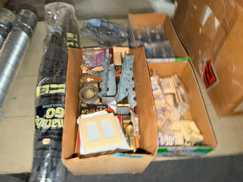 (1) ASSORTED LOT OF HARDWARE, BRACKETS & BUILDING SUPPLIES