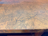 24' LONG CUSTOM-BUILT SOLID OAK BAR AND BACK BAR ASSEMBLY WITH RAISED-PANEL CABINETRY, DECORATIVE MOLDING, CARVED ACCENTS, ARCHED BACK-BAR SECTIONS, MULTIPLE WINE BOTTLE STORAGE CUBBIES, OPEN SHELVING, LOWER STORAGE COMPARTMENTS, SERVICE COUNTER, AND TRIP - 6