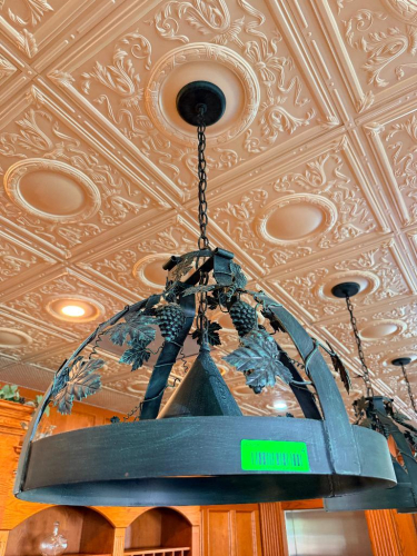 (3) GRAPEVINE WROUGHT IRON CHANDELIER