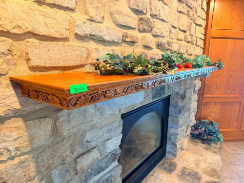 120" X 13" CARVED WOOD FIREPLACE MANTEL
